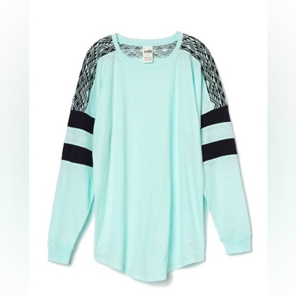 PINK Victoria’s Secret Long Sleeve Top With Zebra Print Detail Size Medium